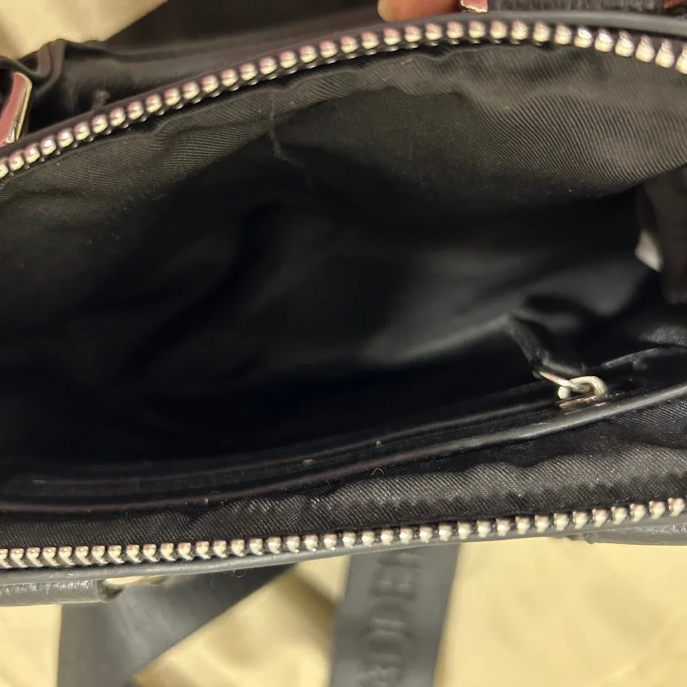 Madden NYC Black Mini Satchel Bag Top‎ Handle Crossbody Silver Hardware